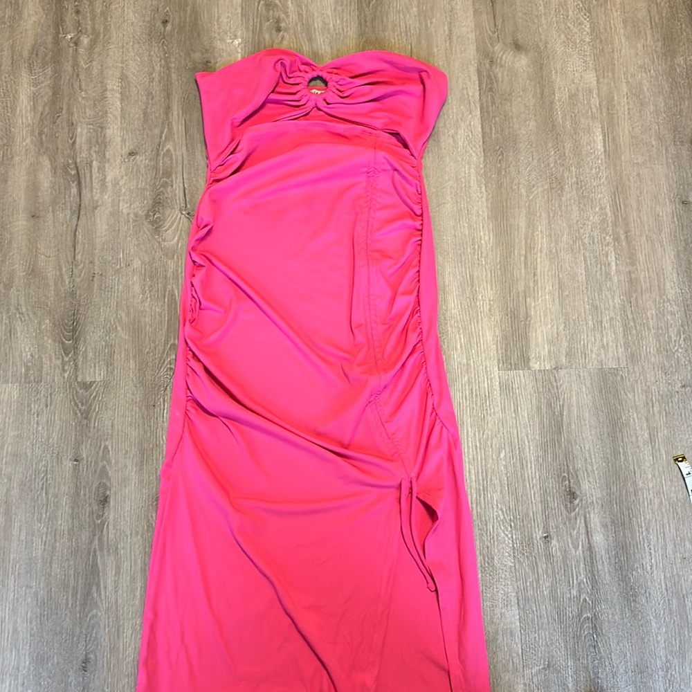 Pink dress with cut out detail